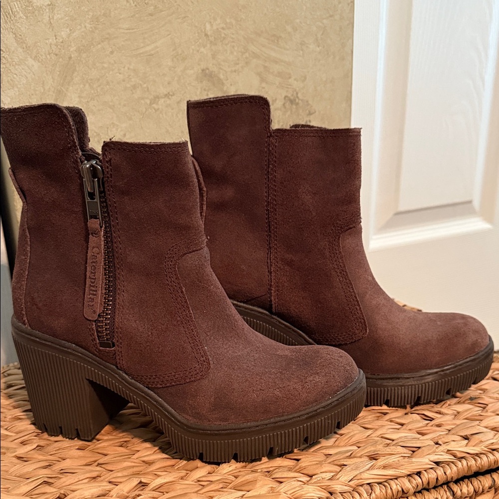 Caterpillar Dark Brown Heeled Boots